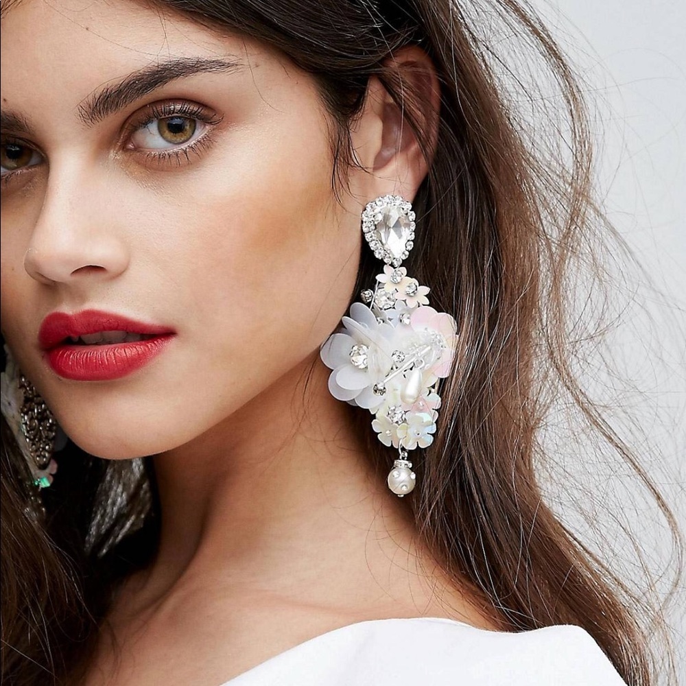 Sequin Statement Earrings - image 1
